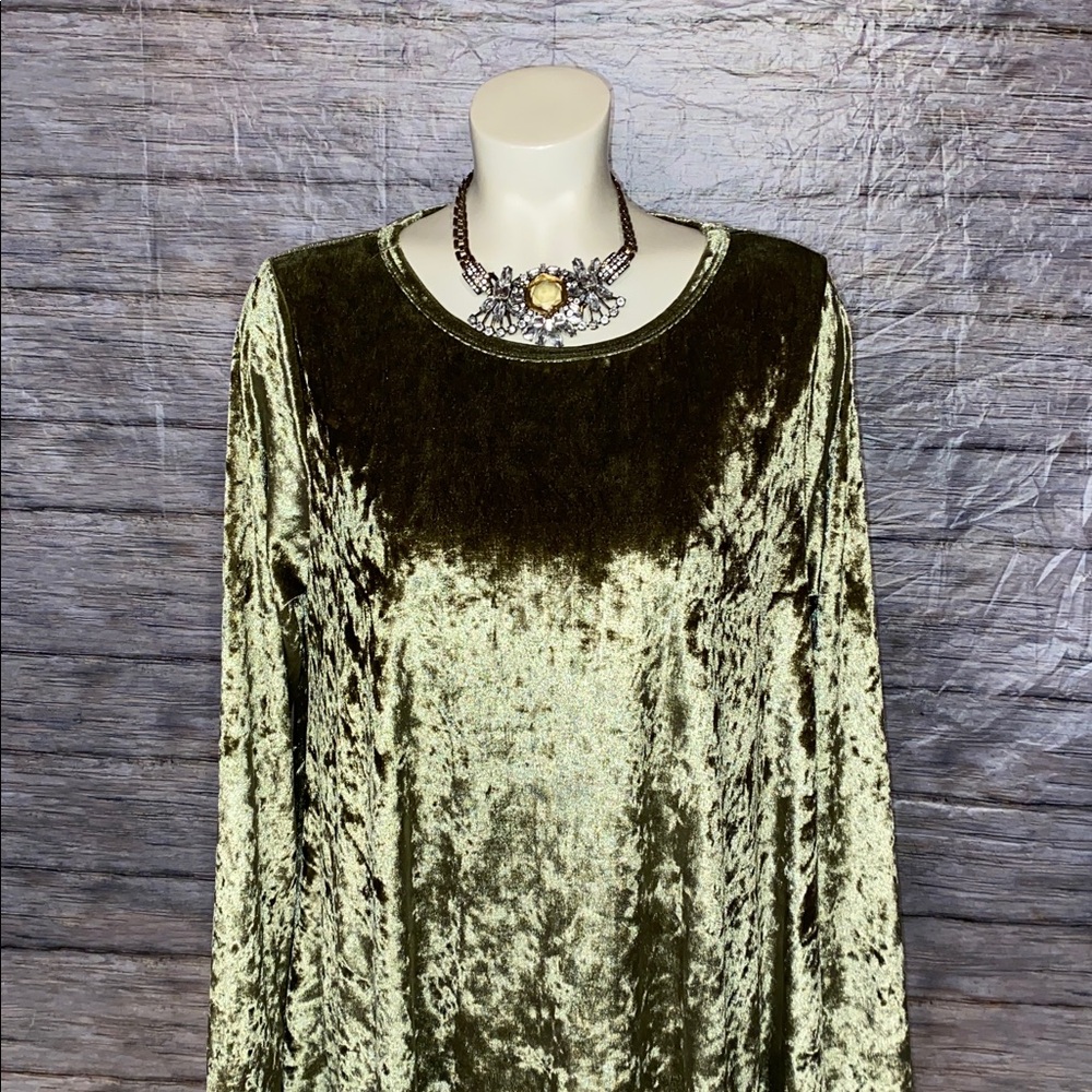 Bellamie Plus Velvet Swing Dress With Pockets - Picture 2 of 7